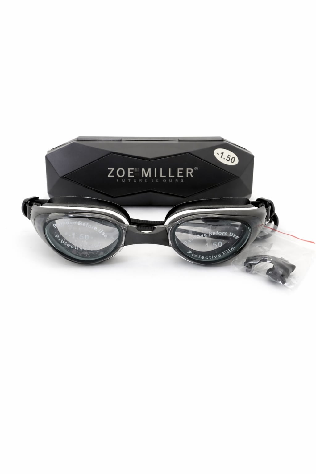 Zoe Miller Swimming Goggles For Adults With Earplugs And Nose Plugs – Black With Power